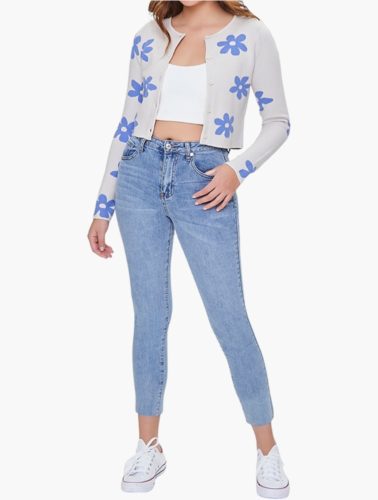Shop Forever 21 Multi Daisy Floral Cardigan Sweater for Women from